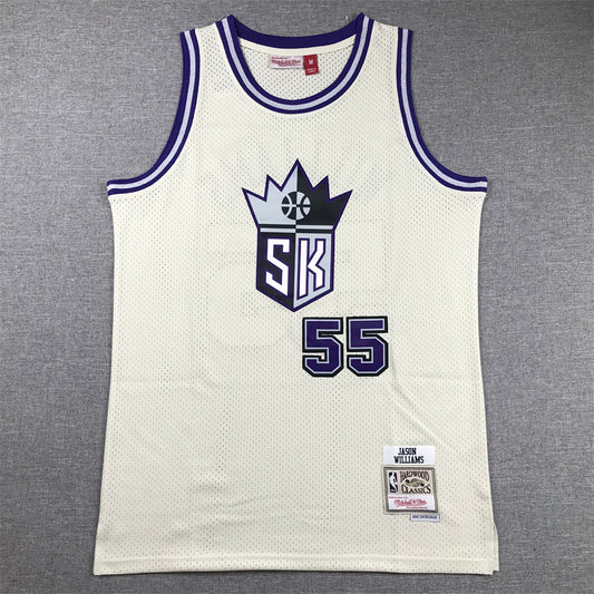 Men's Sacramento Kings Jason Williams #55 Cream Hardwood Classics Swingman Jersey