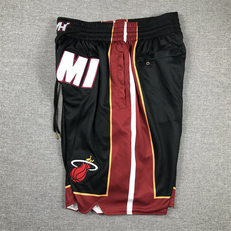 Schwarze Miami Heat-Taschenshorts für Herren