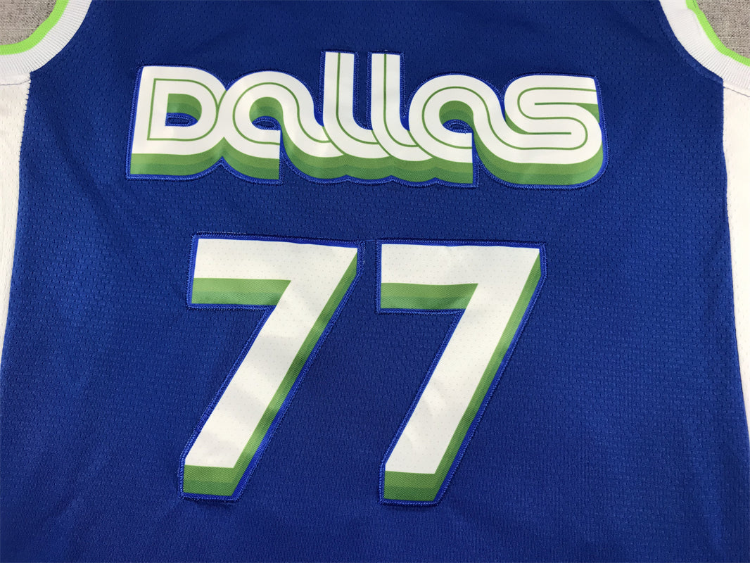 Men's Dallas Mavericks Luka Doncic #77 Blue 2022/23 Swingman Jersey - City Edition