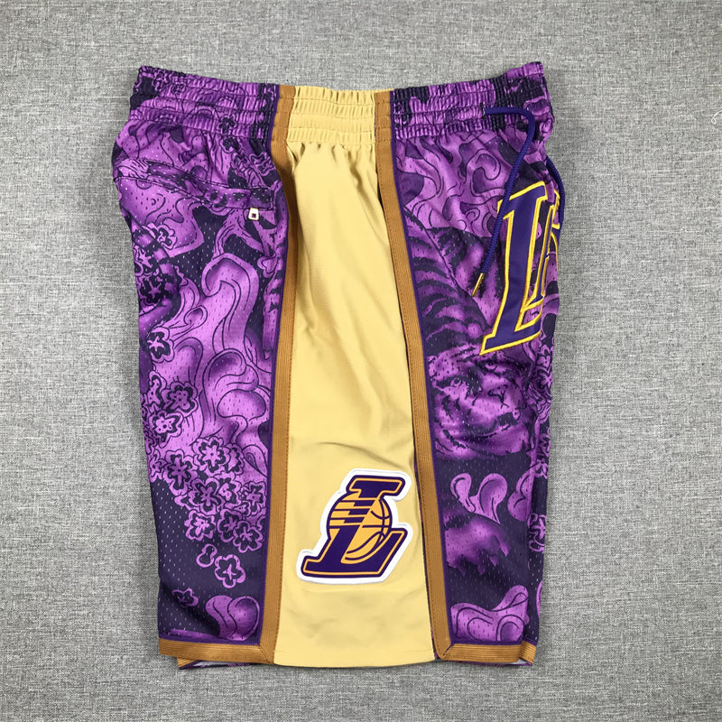 Los Angeles Lakers Purple Year of the Tiger Edition Taschenshorts für Herren