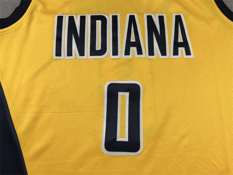 Men's Indiana Pacers Tyrese Haliburton #0 Gold Swingman Jersey - Statement Edition