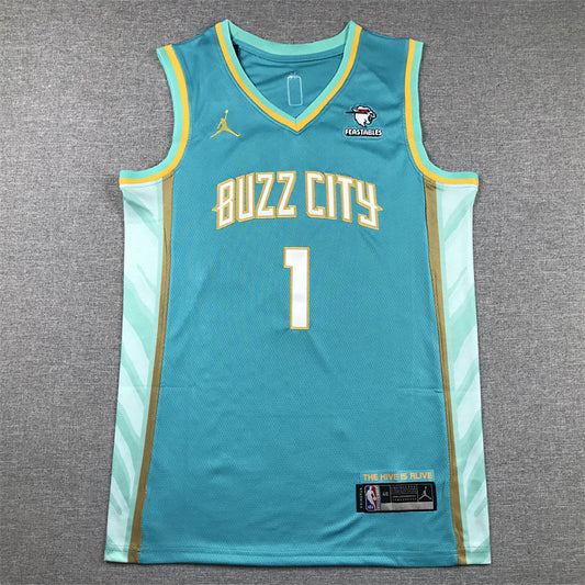 Herren Charlotte Hornets LaMelo Ball #1 Teal 2023/24 Swingman-Trikot – City Edition