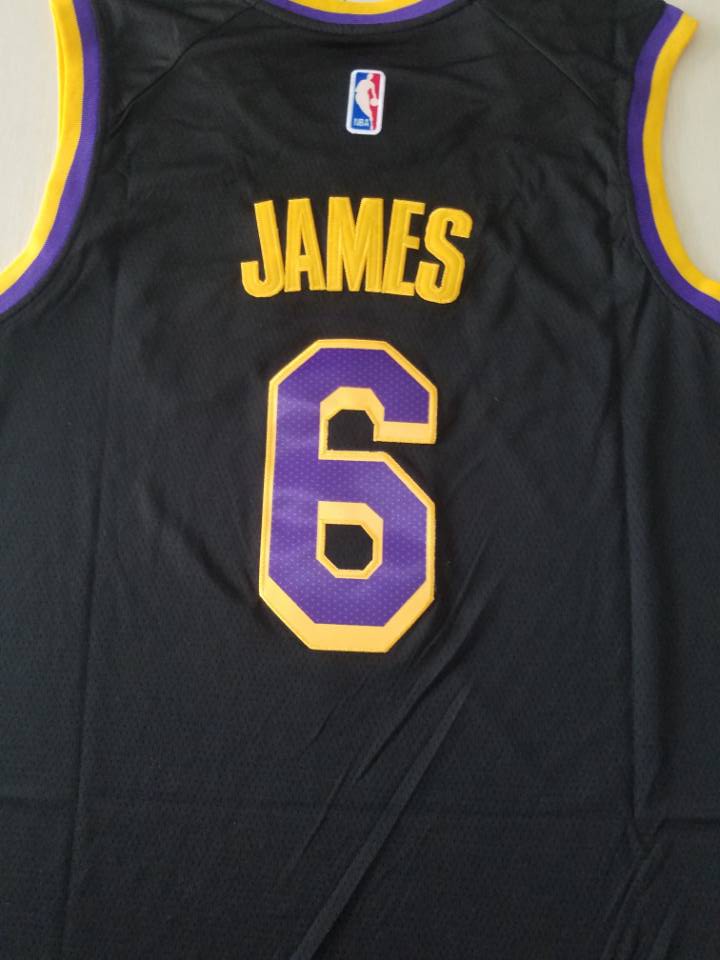 Men's Los Angeles Lakers LeBron James 2020/21 Black Swingman Player Jersey