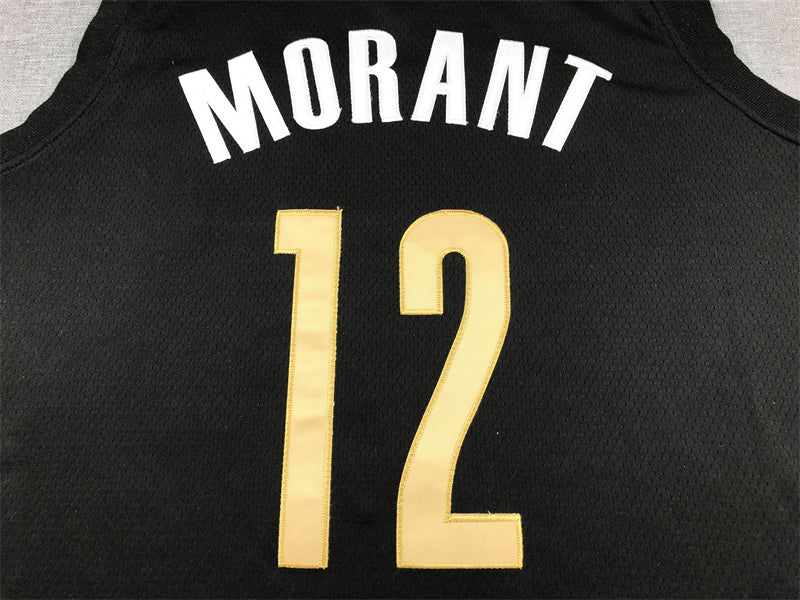 Herren Memphis Grizzlies Ja Morant #12 Schwarz 2023/24 Swingman-Trikot – City Edition