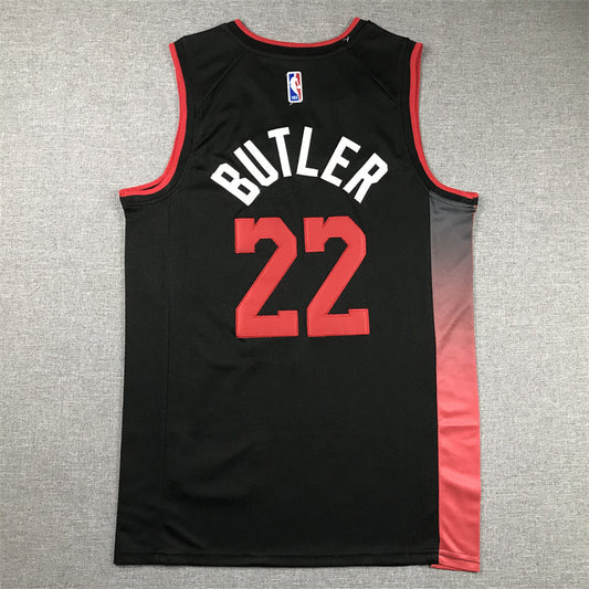 Herren Miami Heat Jimmy Butler #22 Black 2023/24 Swingman Trikot – City Edition