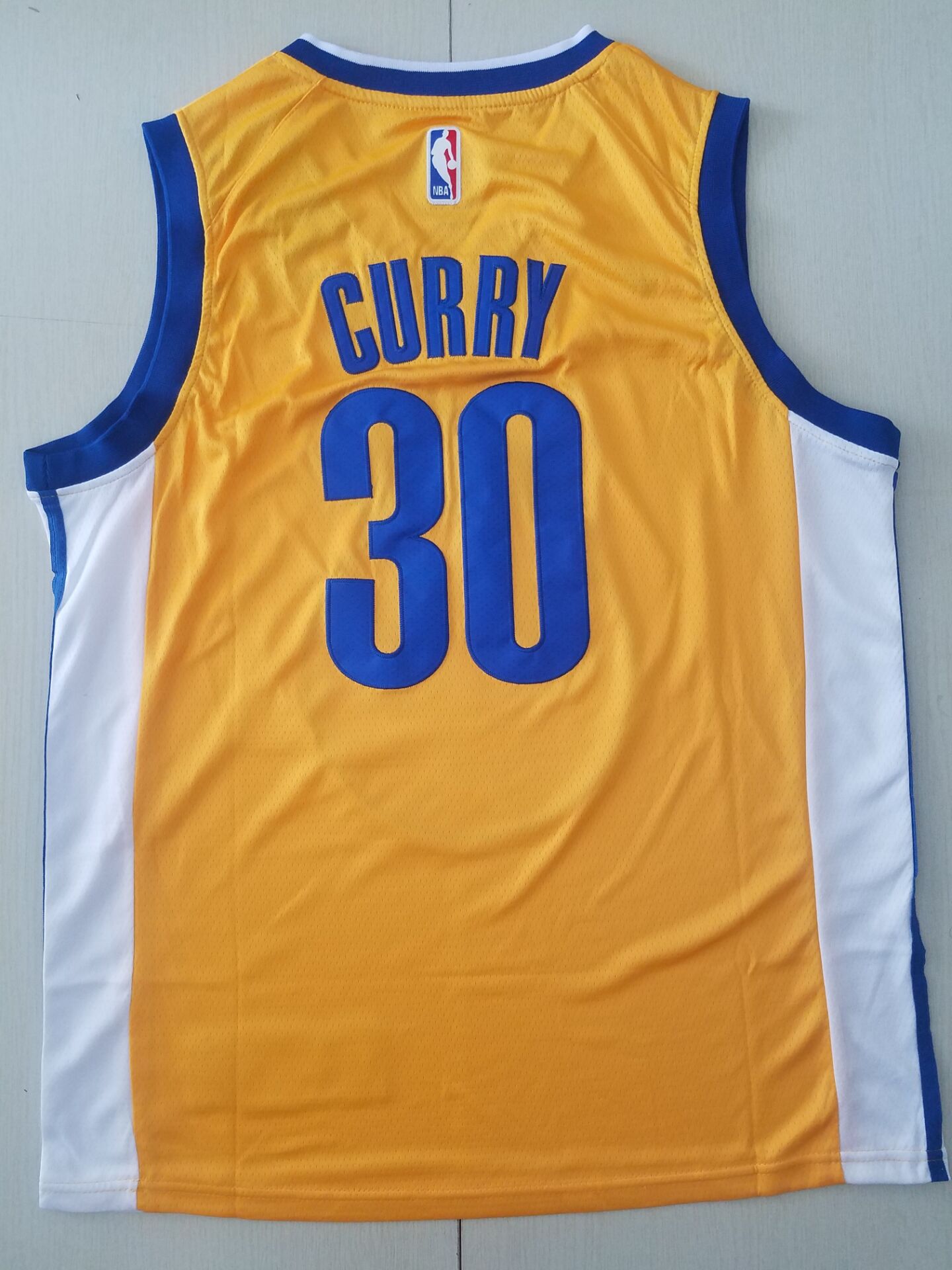 Men's Golden State Warriors Stephen Curry Yellow Fast Break Team Replica Jersey