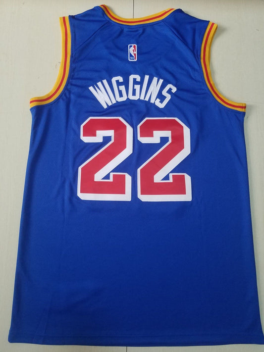 Blaues Swingman-Trikot der Golden State Warriors von Andrew Wiggins #22 für Herren