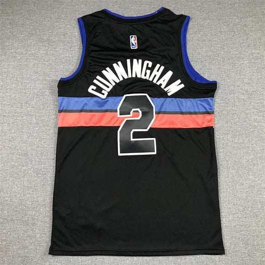 Men's Detroit Pistons Cade Cunningham #2 Black 2022/23 Fast Break Player Jersey - Statement Edition