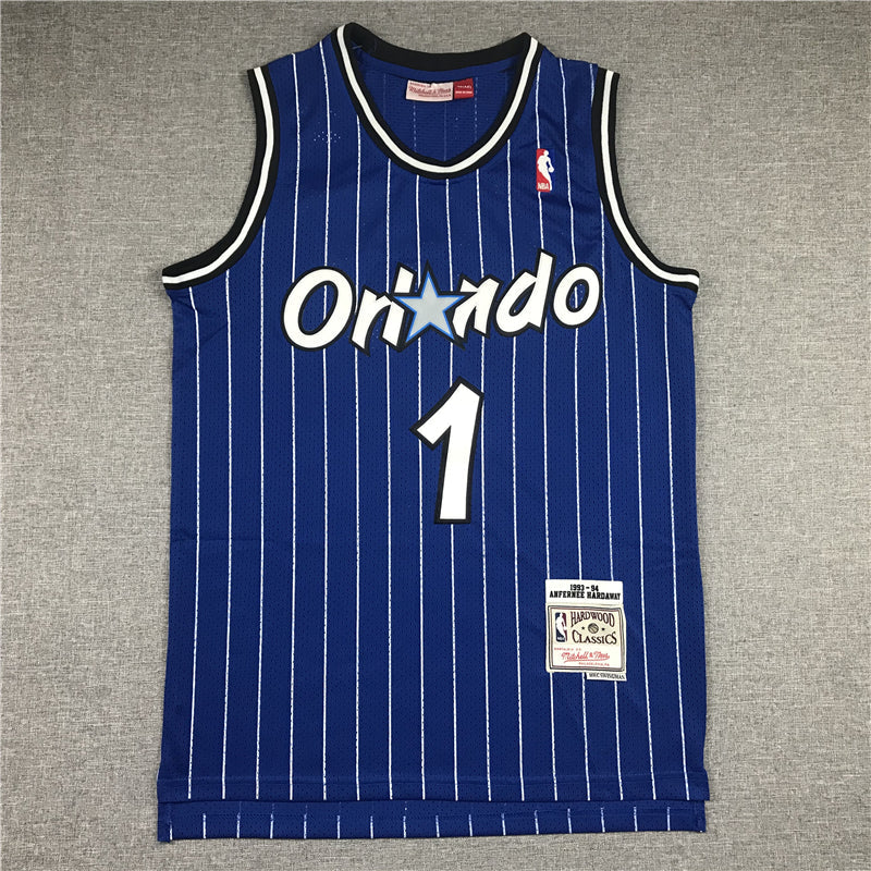 Men's Orlando Magic Penny Hardaway #1 Blue Hardwood Classics Swingman Jersey