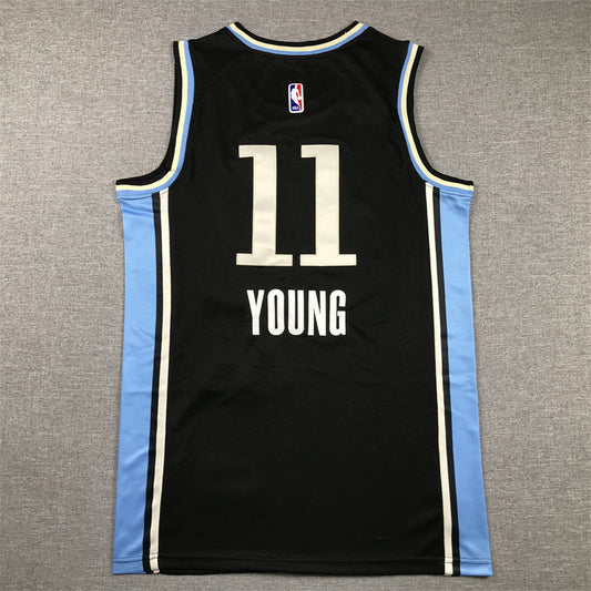 Atlanta Hawks Trae Young #11 Schwarzes Swingman-Trikot 2023/24 für Herren – City Edition