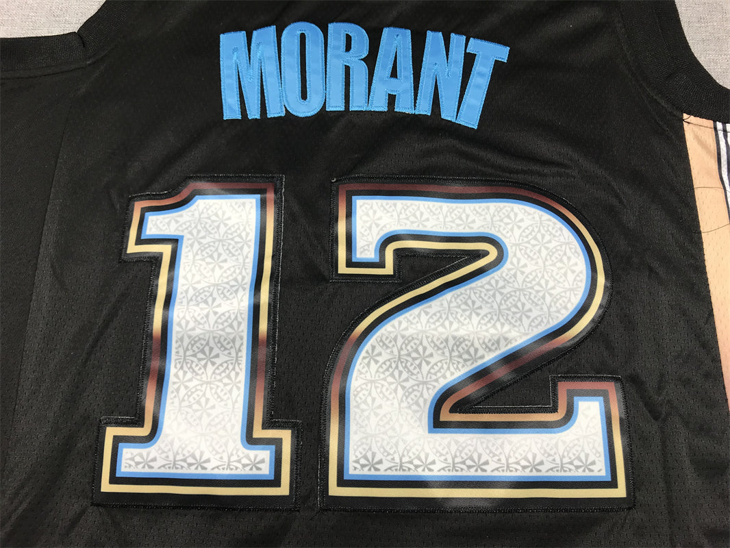 Herren Memphis Grizzlies Ja Morant #12 Schwarz 2022/23 Swingman-Trikot – City Edition