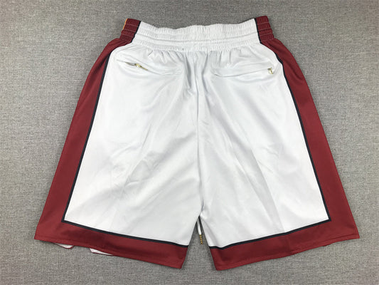 Weiße Miami Heat-Taschenshorts für Herren