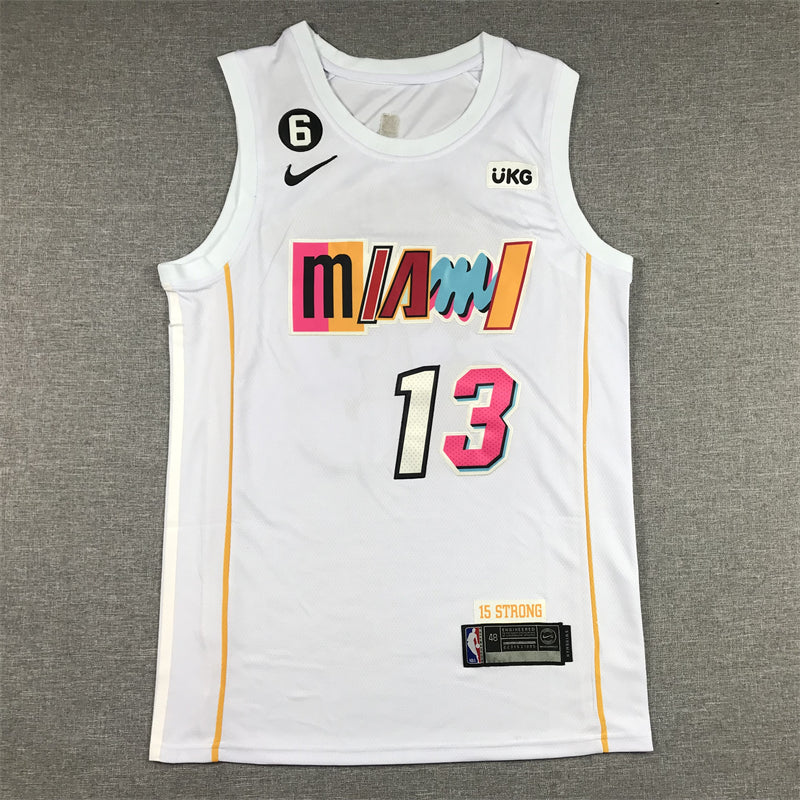 Miami Heat Bam Adebayo #13 Weißes Swingman-Trikot 2022/23 für Herren – City Edition