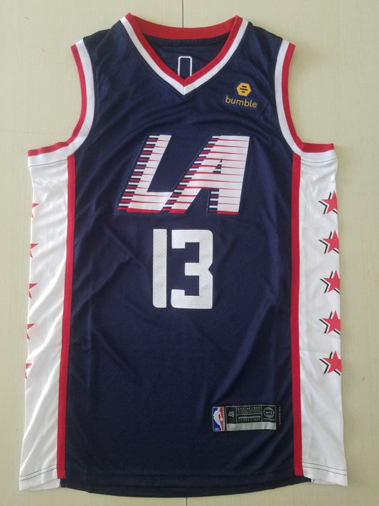 Men's LA Clippers Paul George #13 Dark Blue Classics Jersey - City Edition