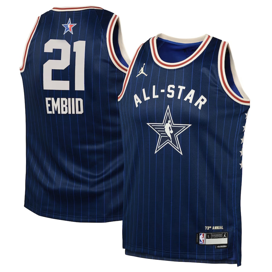 Joel Embiid Jordan Brand Navy 2024 NBA All-Star Game Swingman-Trikot für Jugendliche